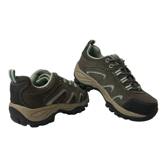 Hytest Opanka Slip-on Womens Size 7 Steel Toe Shoes Slip Resistant Gray & Teal - Picture 1 of 11